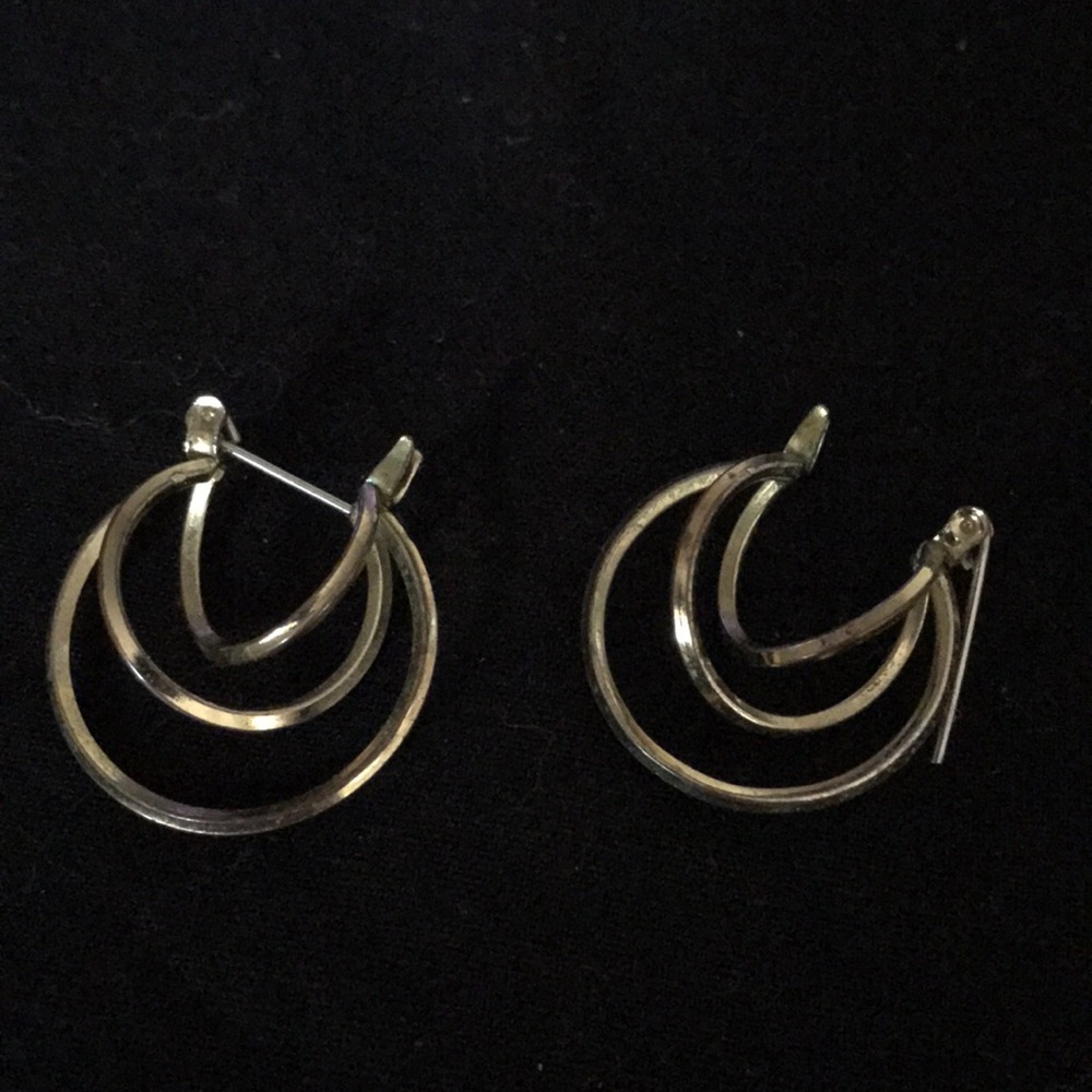 Vintage Gold Triple Loop Earrings